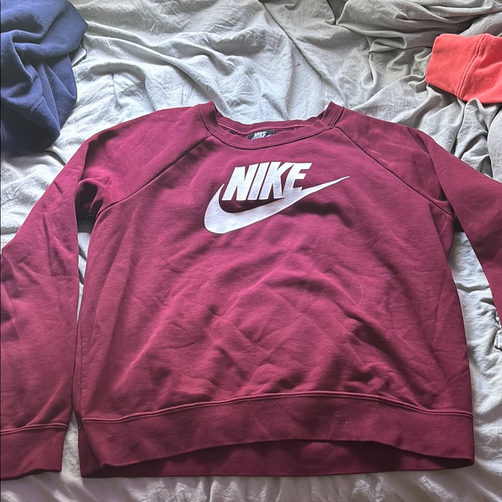 Nike Red Oversized Long Sleeve Sweatshirt